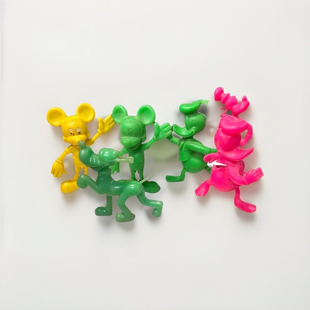 Vintage Disney Plastic‎ Figures Mickey Mouse Donald Duck Pluto Goofy Set of 5